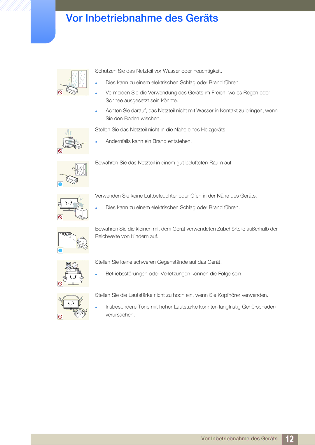 Samsung LF-TBWHF/EN, LF-TBWHD/EN manual Vor Inbetriebnahme des Geräts 