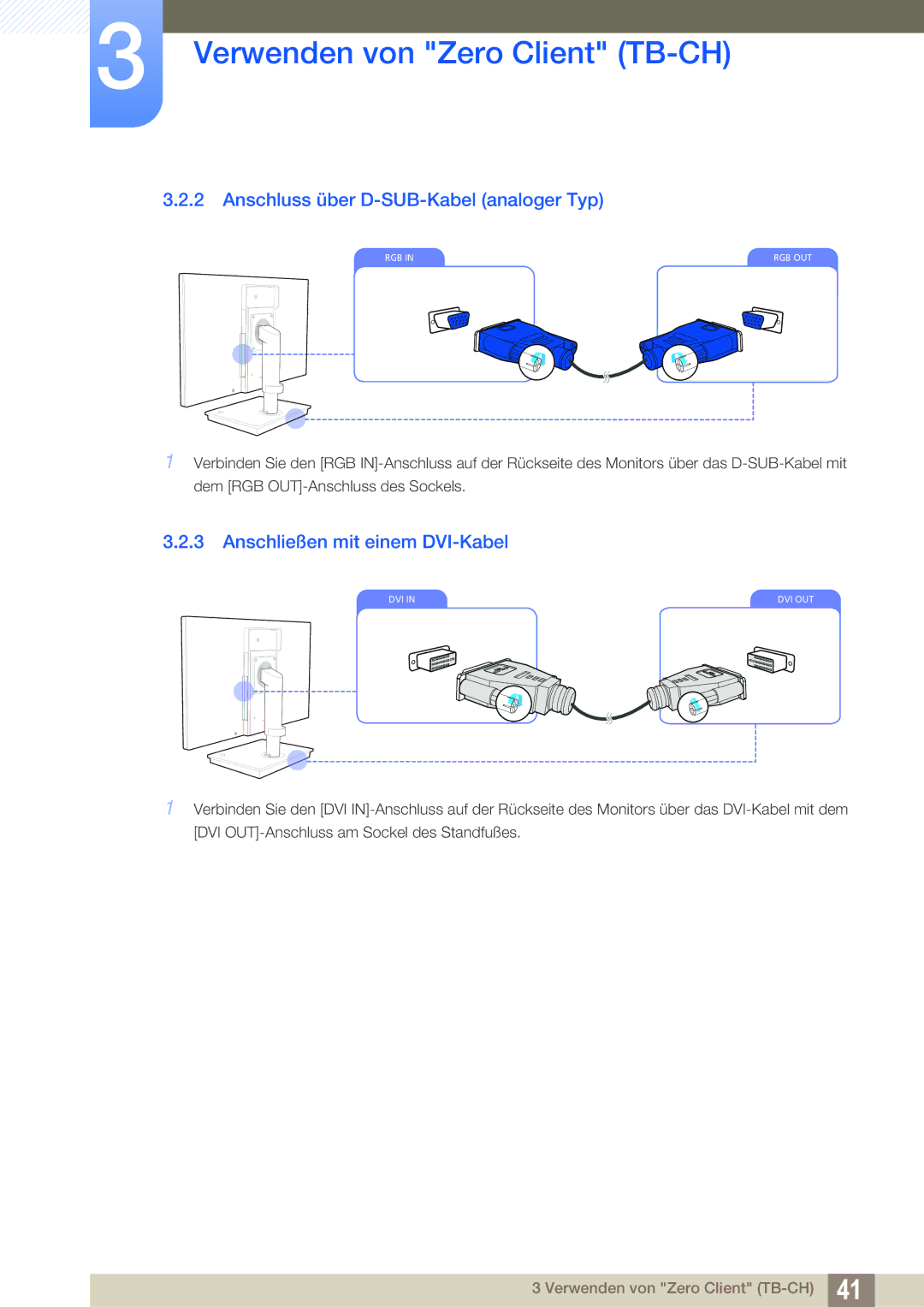 Samsung LF-TBWHD/EN, LF-TBWHF/EN manual Anschluss über D-SUB-Kabel analoger Typ 