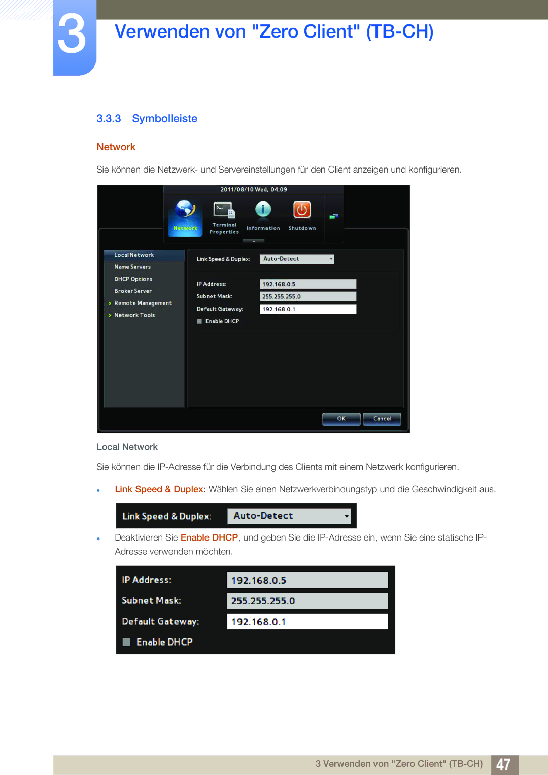 Samsung LF-TBWHD/EN, LF-TBWHF/EN manual Symbolleiste, Local Network 