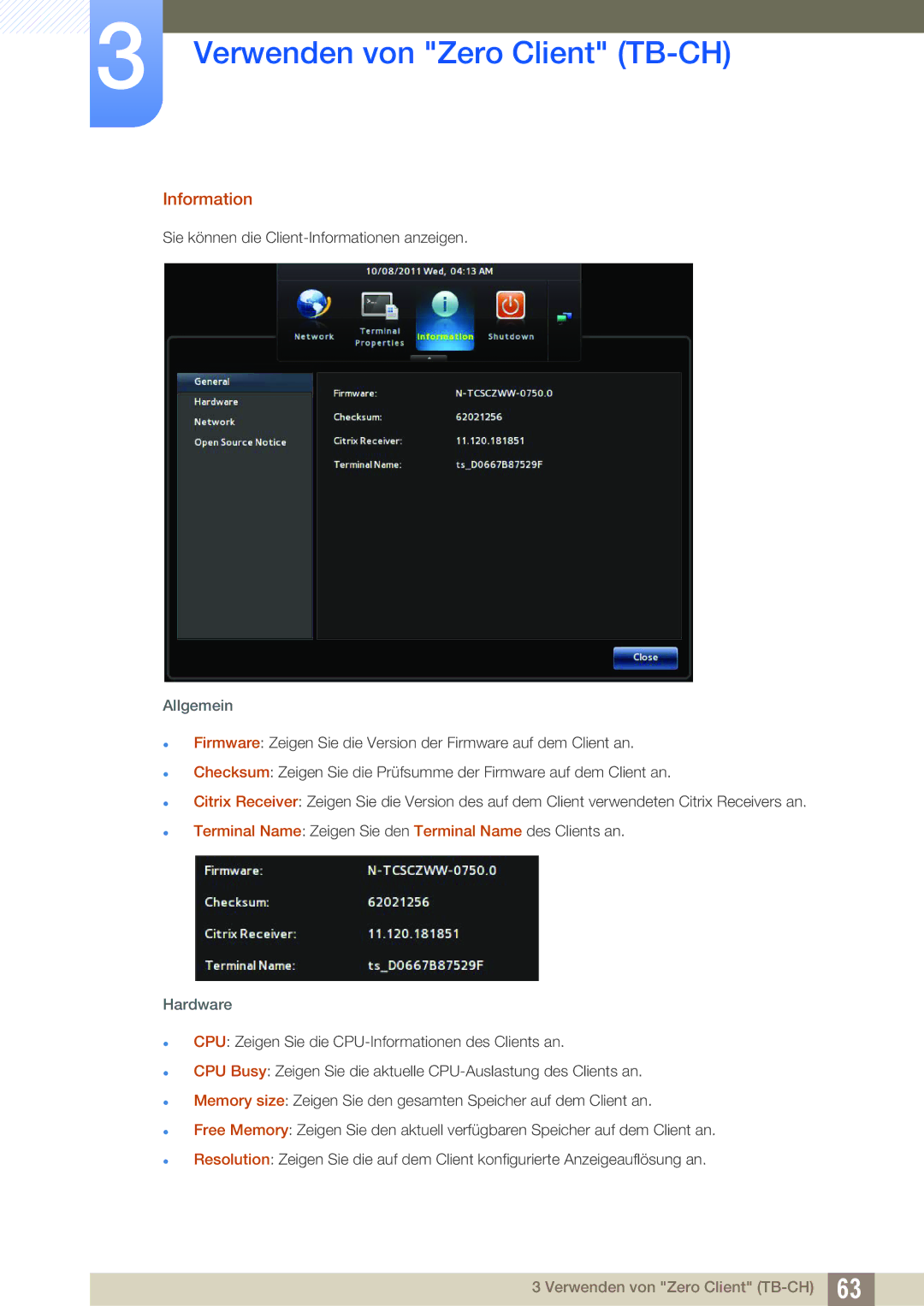 Samsung LF-TBWHD/EN, LF-TBWHF/EN manual Information, Allgemein, Hardware 