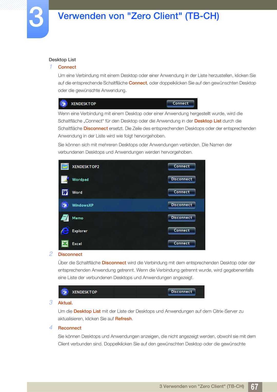 Samsung LF-TBWHD/EN, LF-TBWHF/EN manual Connect, Disconnect, Aktual, Reconnect 