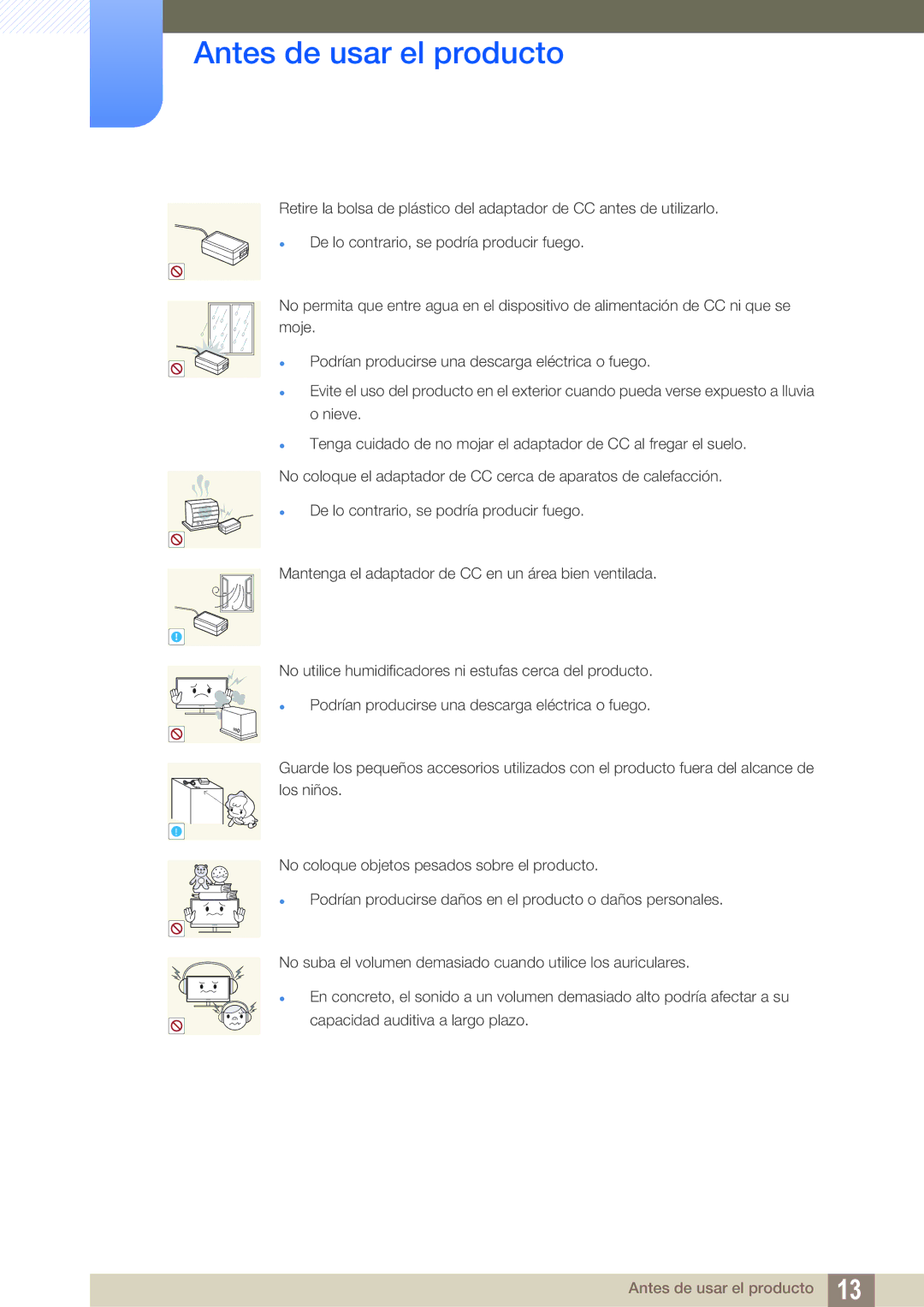 Samsung LF-TBWHD/EN, LF-TBWHF/EN manual Antes de usar el producto 