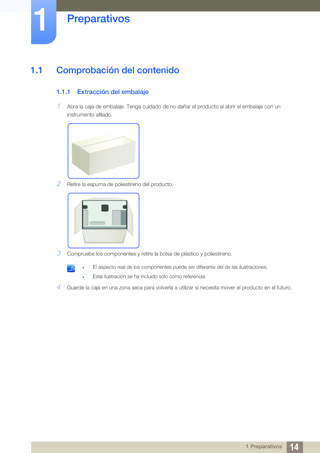 Samsung LF-TBWHF/EN, LF-TBWHD/EN manual Comprobación del contenido, Extracción del embalaje 