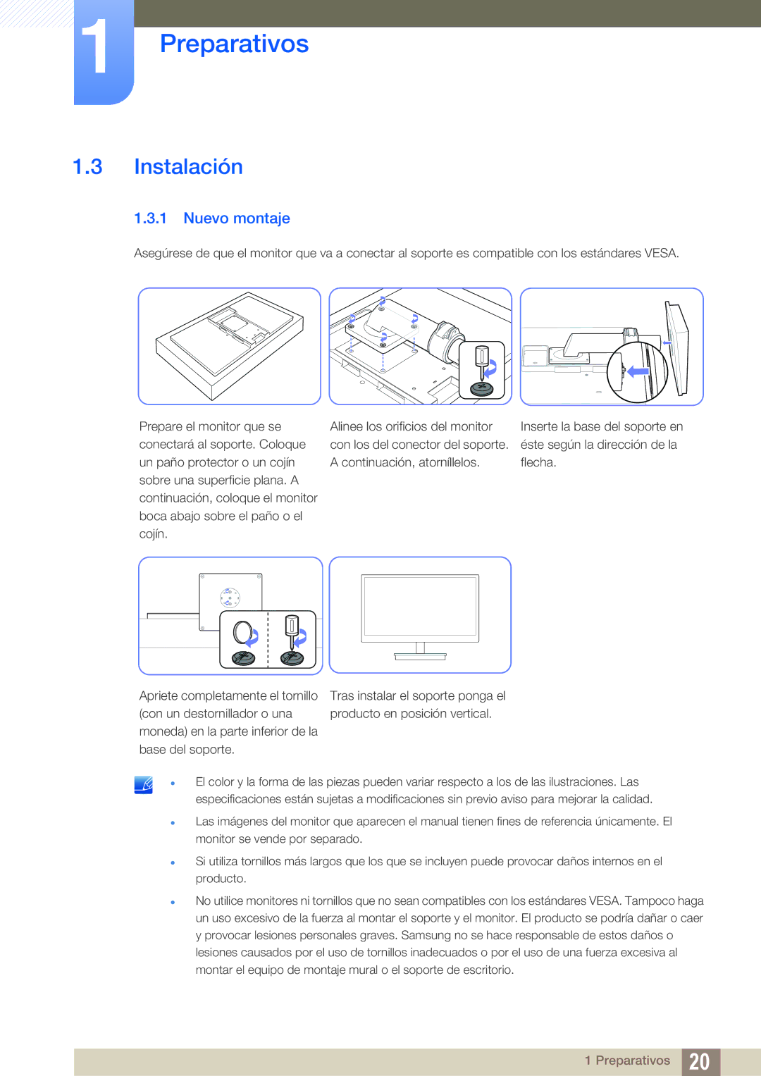 Samsung LF-TBWHF/EN, LF-TBWHD/EN manual Instalación, Nuevo montaje 