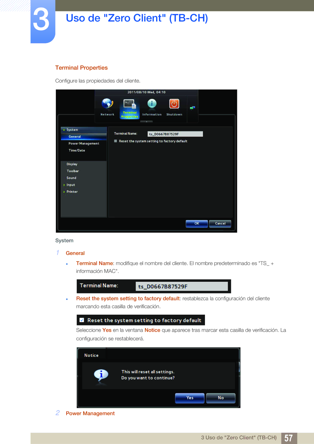 Samsung LF-TBWHD/EN, LF-TBWHF/EN manual Terminal Properties, General, Power Management 