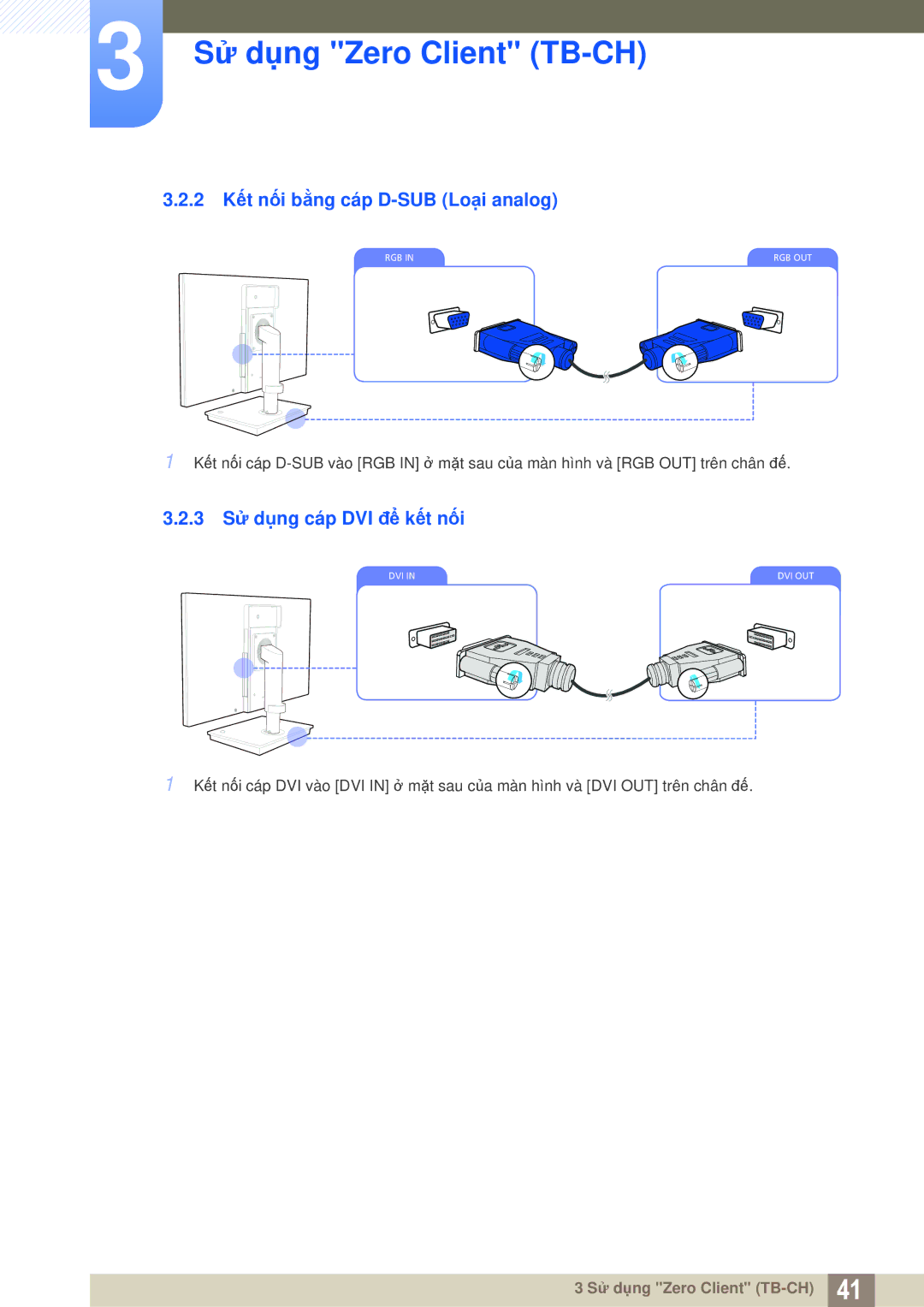 Samsung LF-TBWHF/XY manual 2 Kết nối bằng cáp D-SUB Loại analog 