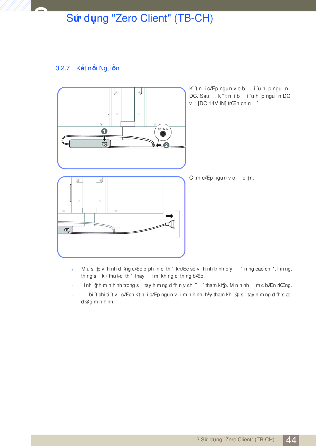 Samsung LF-TBWHF/XY manual 7 Kết nối Nguồn 