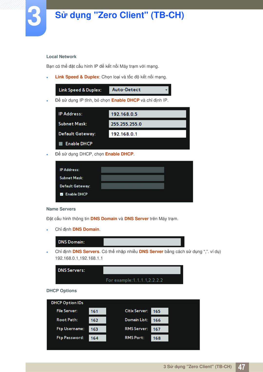 Samsung LF-TBWHF/XY manual Dhcp Options 