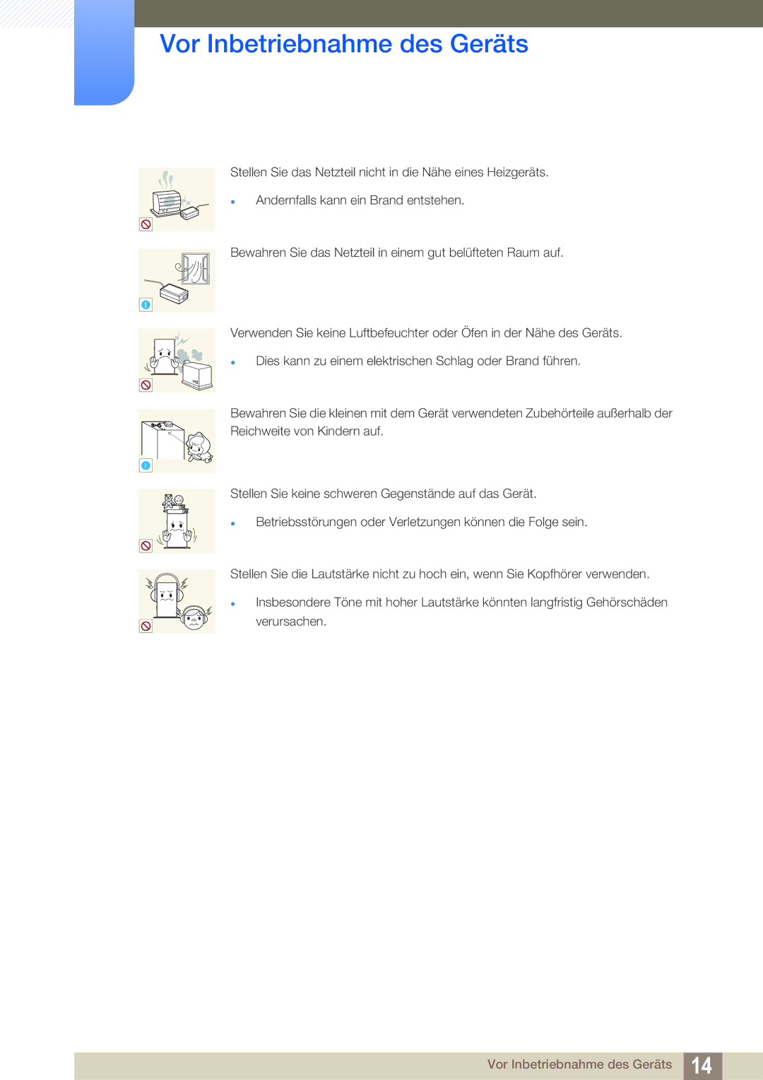 Samsung LF-TXWND/EN, LF-TXWNF/EN manual Vor Inbetriebnahme des Geräts 