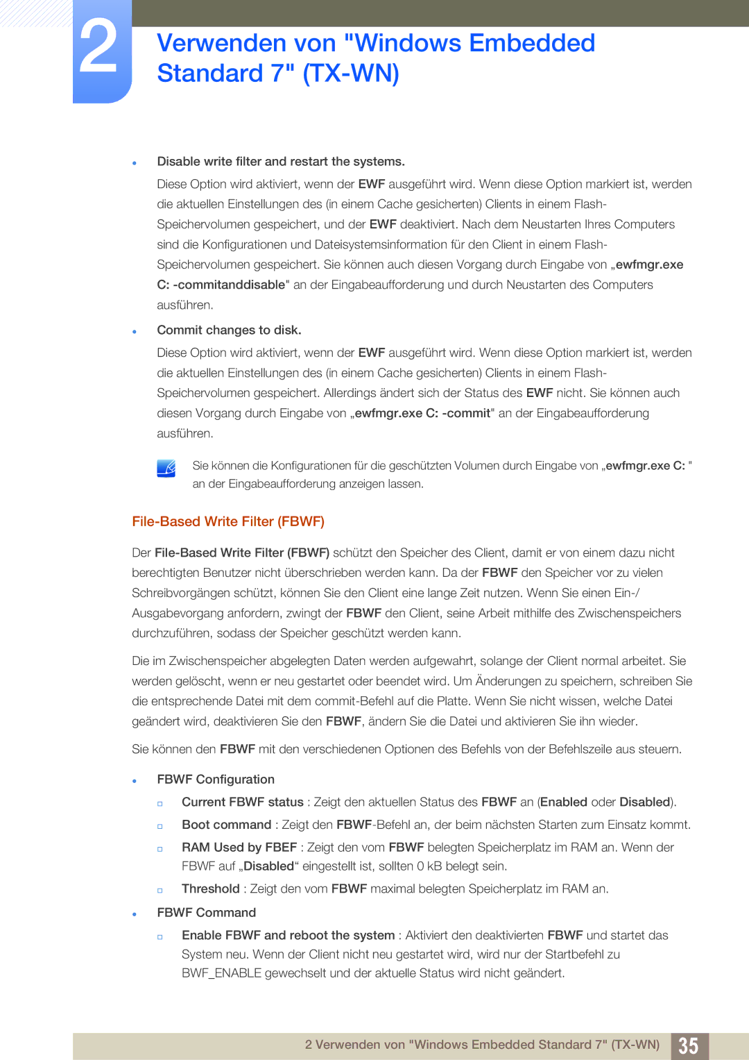 Samsung LF-TXWNF/EN, LF-TXWND/EN manual File-Based Write Filter Fbwf 