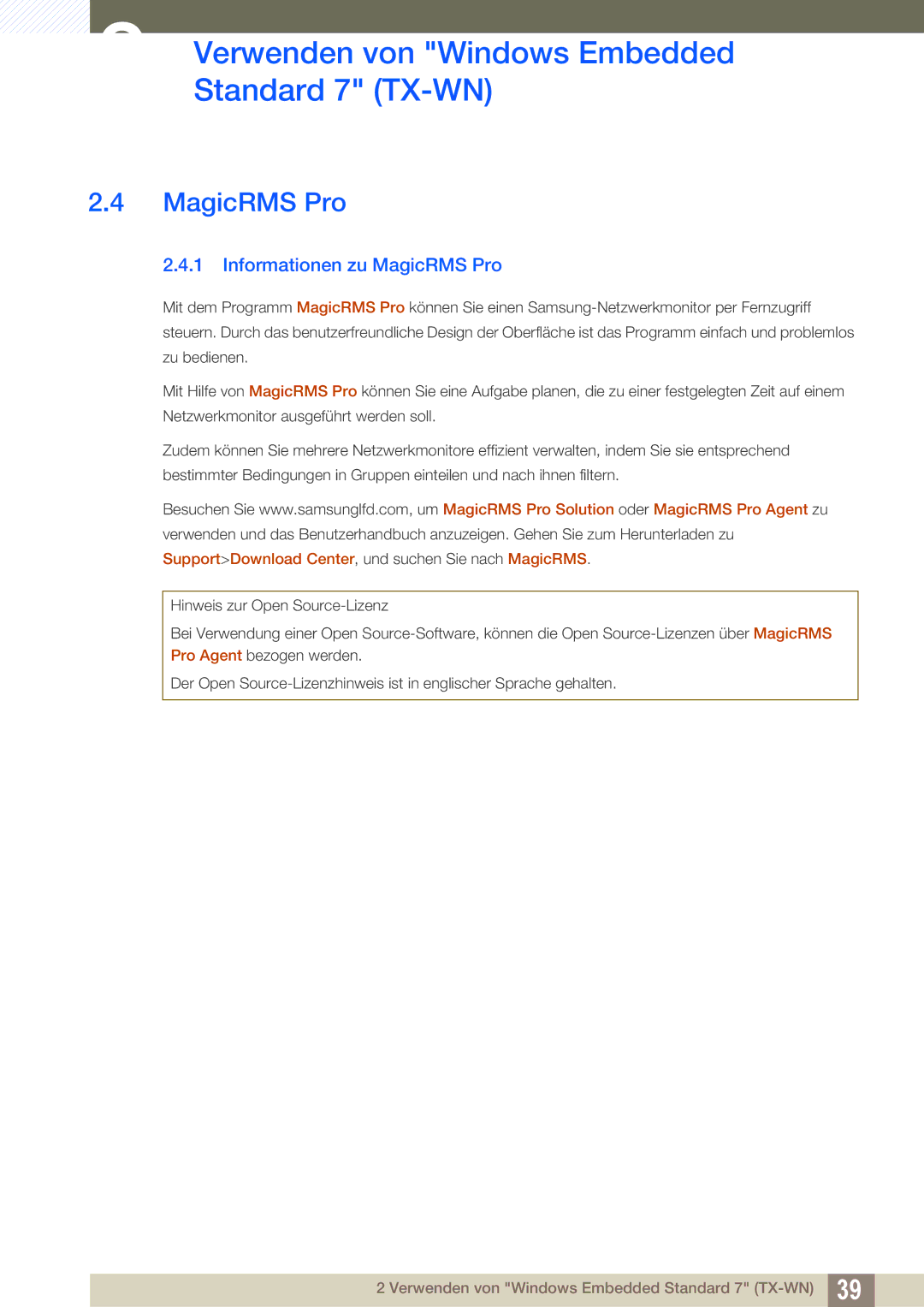 Samsung LF-TXWNF/EN, LF-TXWND/EN manual Informationen zu MagicRMS Pro 