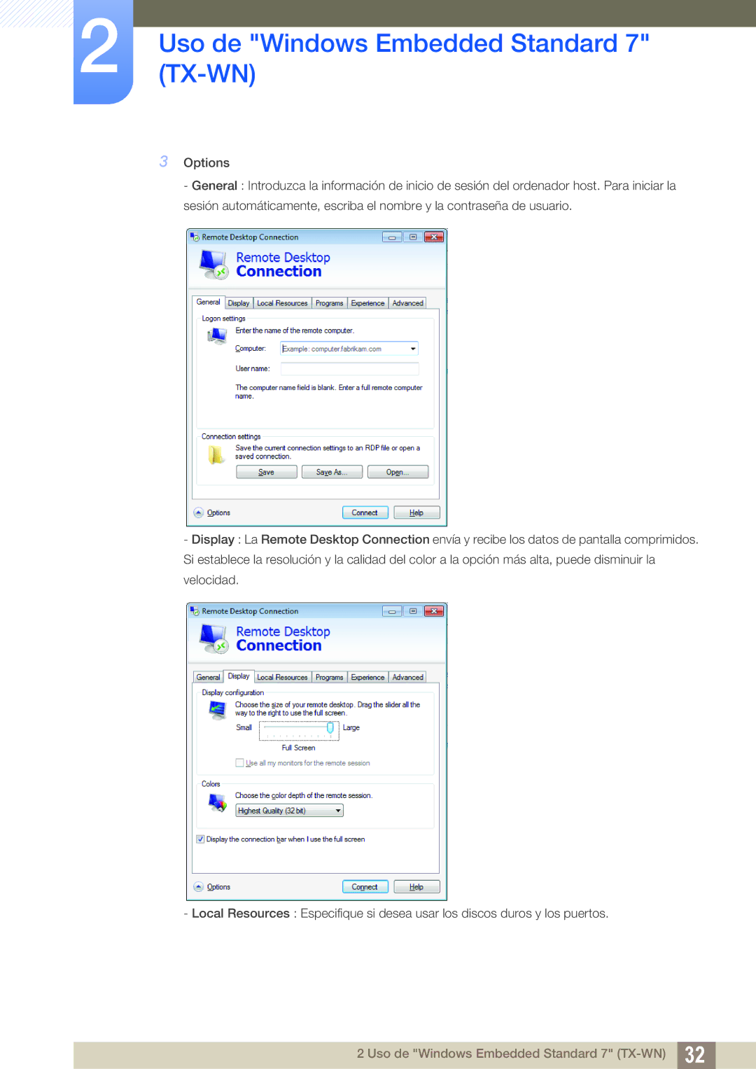 Samsung LF-TXWND/EN, LF-TXWNF/EN manual Uso de Windows Embedded Standard 7 TX-WN 