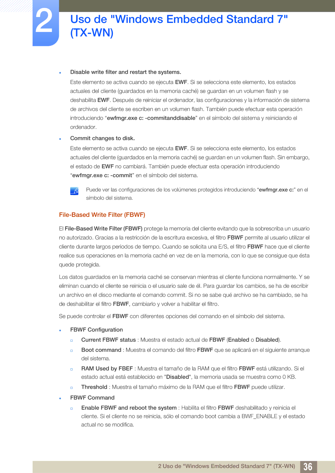 Samsung LF-TXWND/EN, LF-TXWNF/EN manual File-Based Write Filter Fbwf 