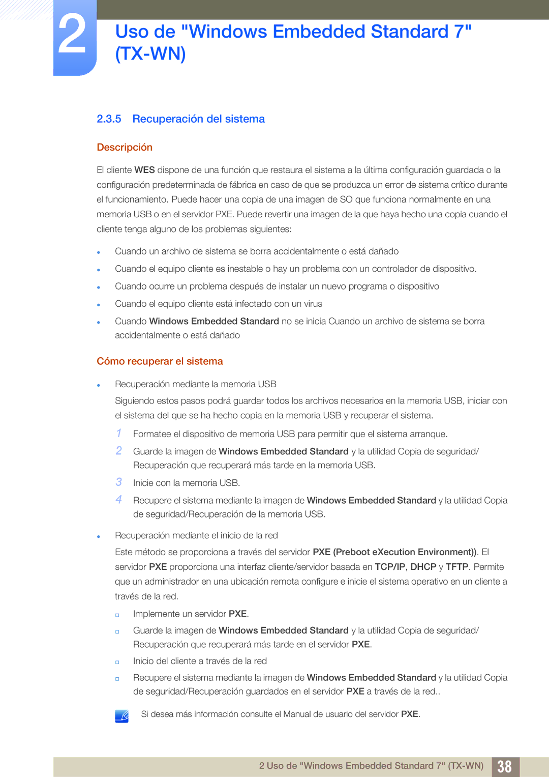 Samsung LF-TXWND/EN, LF-TXWNF/EN manual Recuperación del sistema, Descripción, Cómo recuperar el sistema 