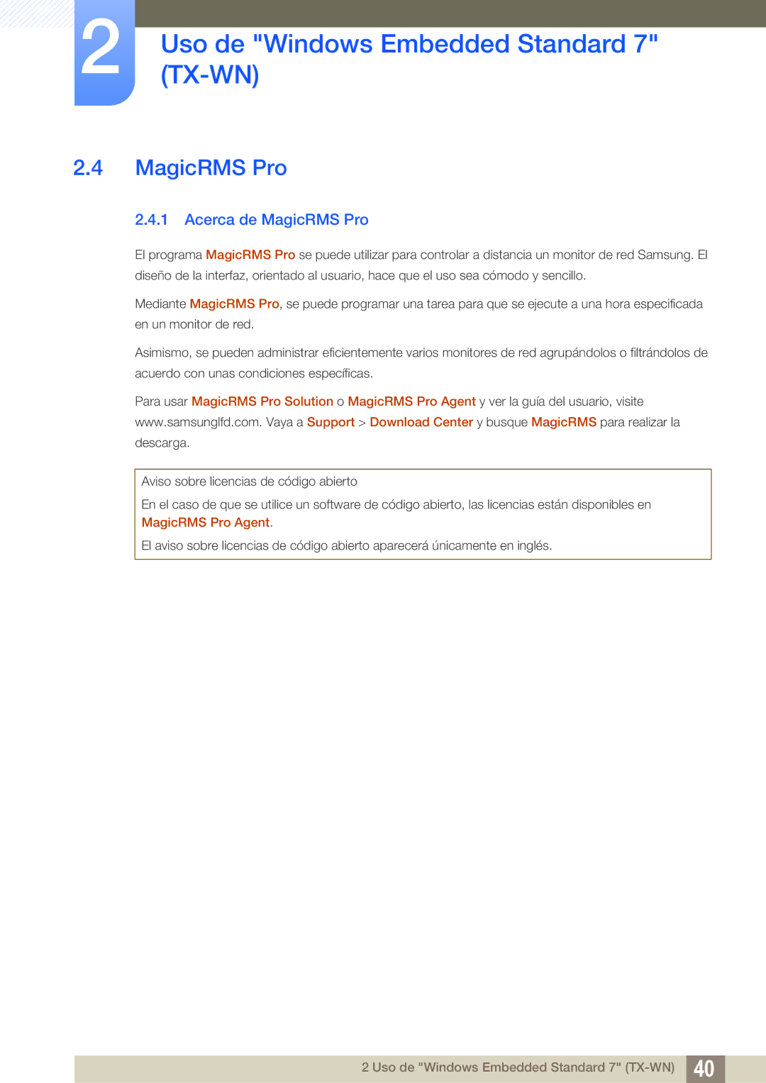 Samsung LF-TXWND/EN, LF-TXWNF/EN manual Acerca de MagicRMS Pro 