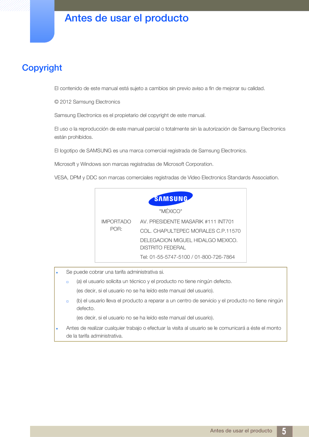 Samsung LF-TXWNF/EN, LF-TXWND/EN manual Antes de usar el producto, Copyright 