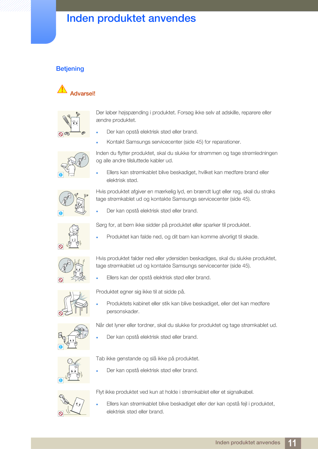 Samsung LF-TXWNF/EN, LF-TXWND/EN manual Betjening 