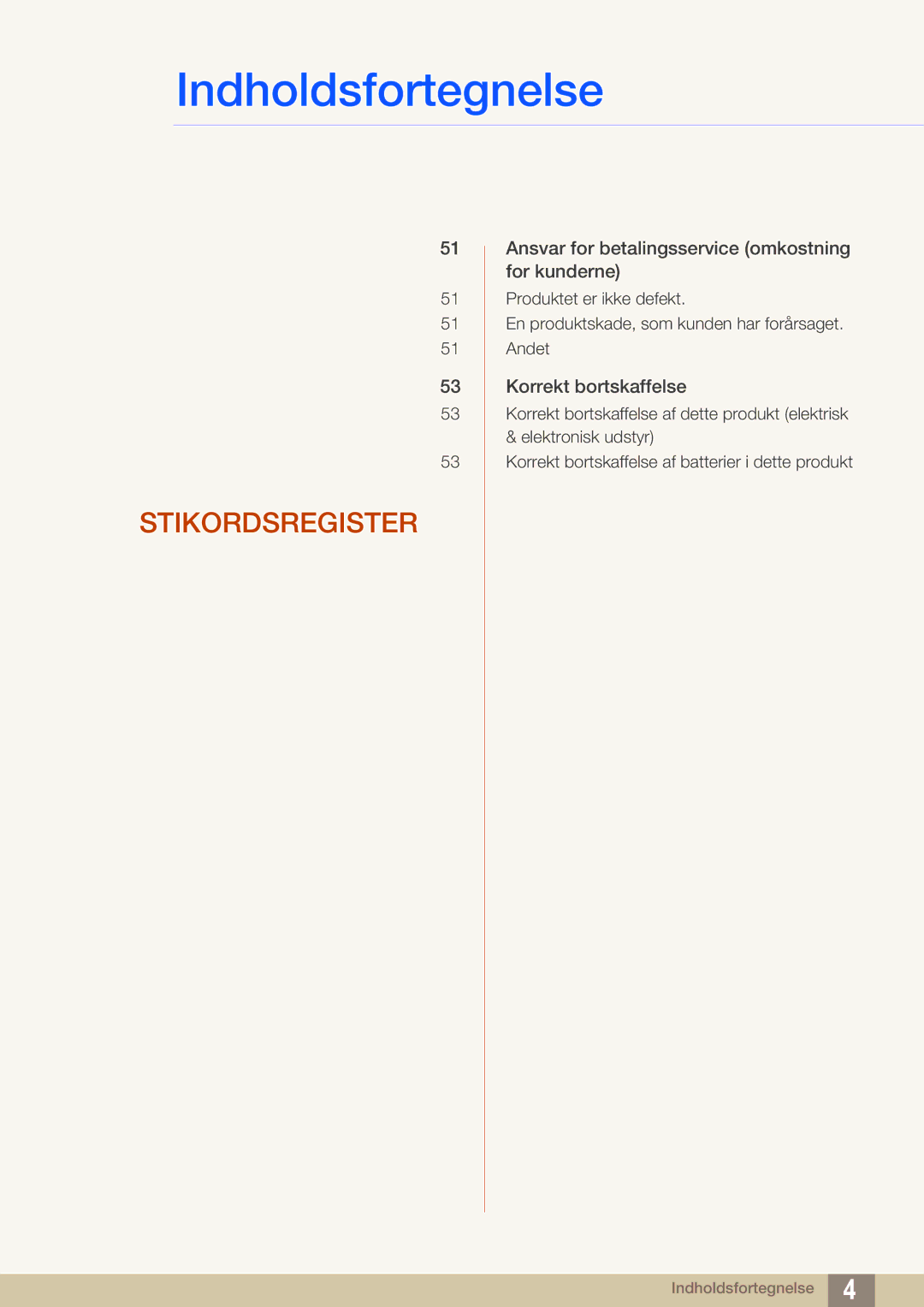 Samsung LF-TXWND/EN, LF-TXWNF/EN manual Stikordsregister 