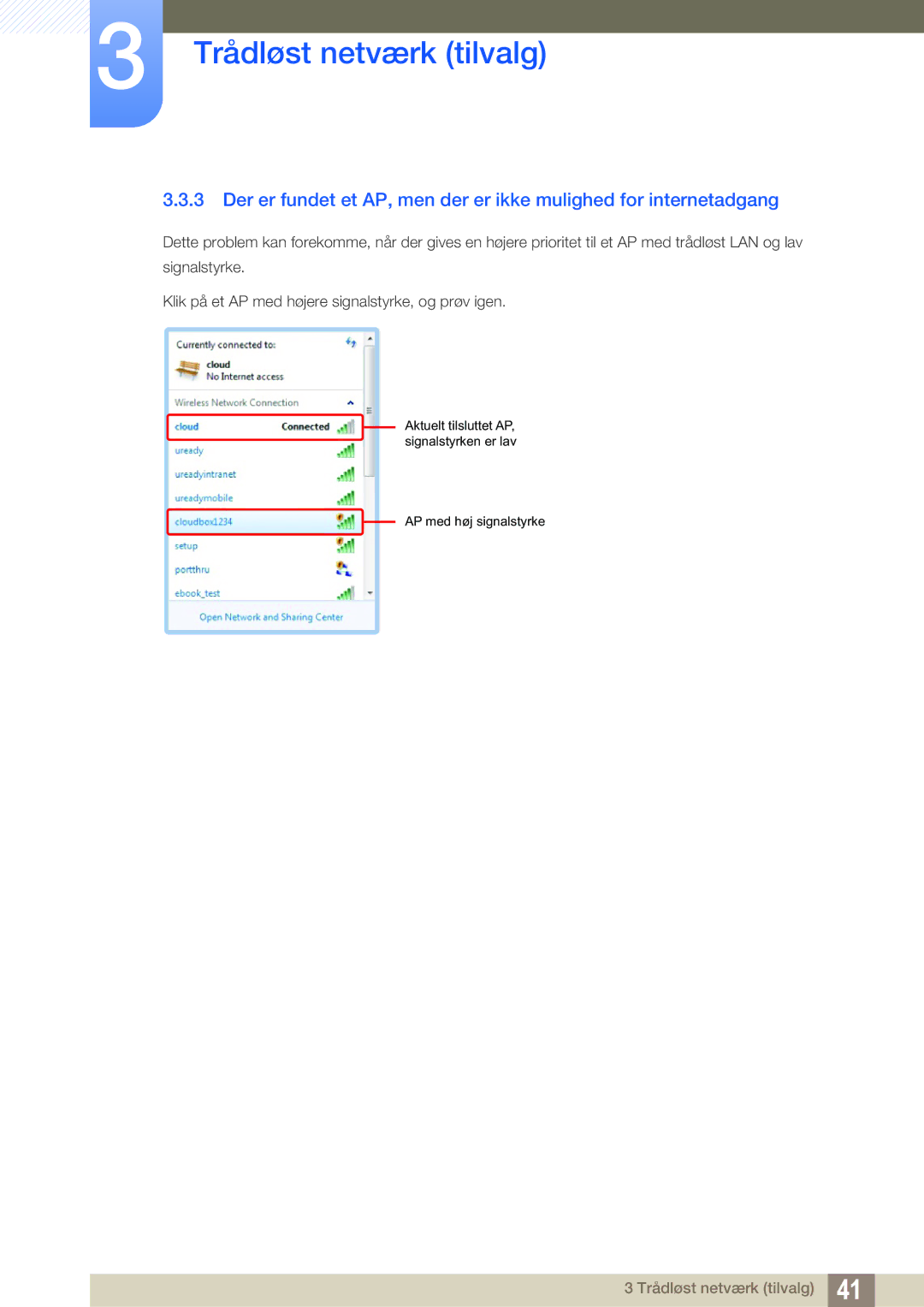 Samsung LF-TXWNF/EN, LF-TXWND/EN manual Trådløst netværk tilvalg 