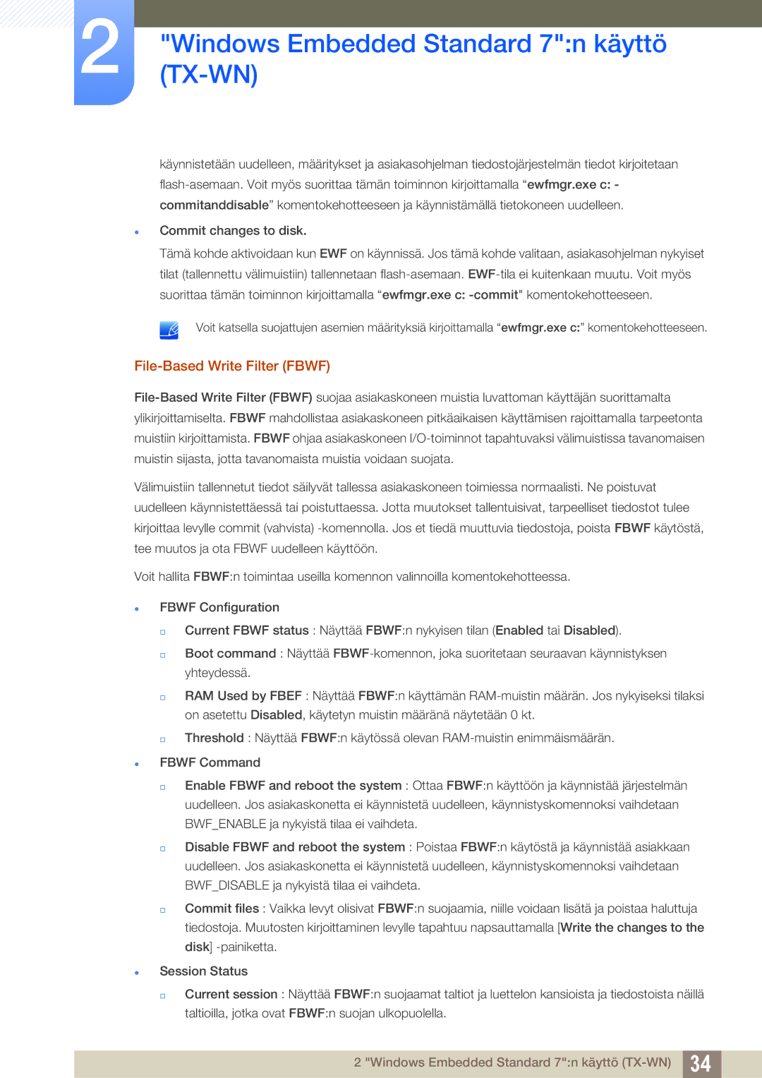 Samsung LF-TXWND/EN, LF-TXWNF/EN manual File-Based Write Filter Fbwf 