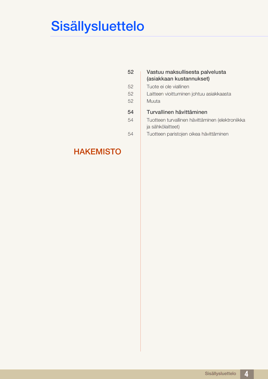 Samsung LF-TXWND/EN, LF-TXWNF/EN manual Hakemisto 