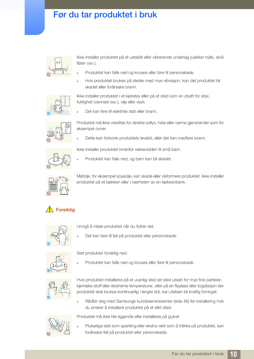 Samsung LF-TXWND/EN, LF-TXWNF/EN manual Det kan føre til elektrisk støt eller brann 