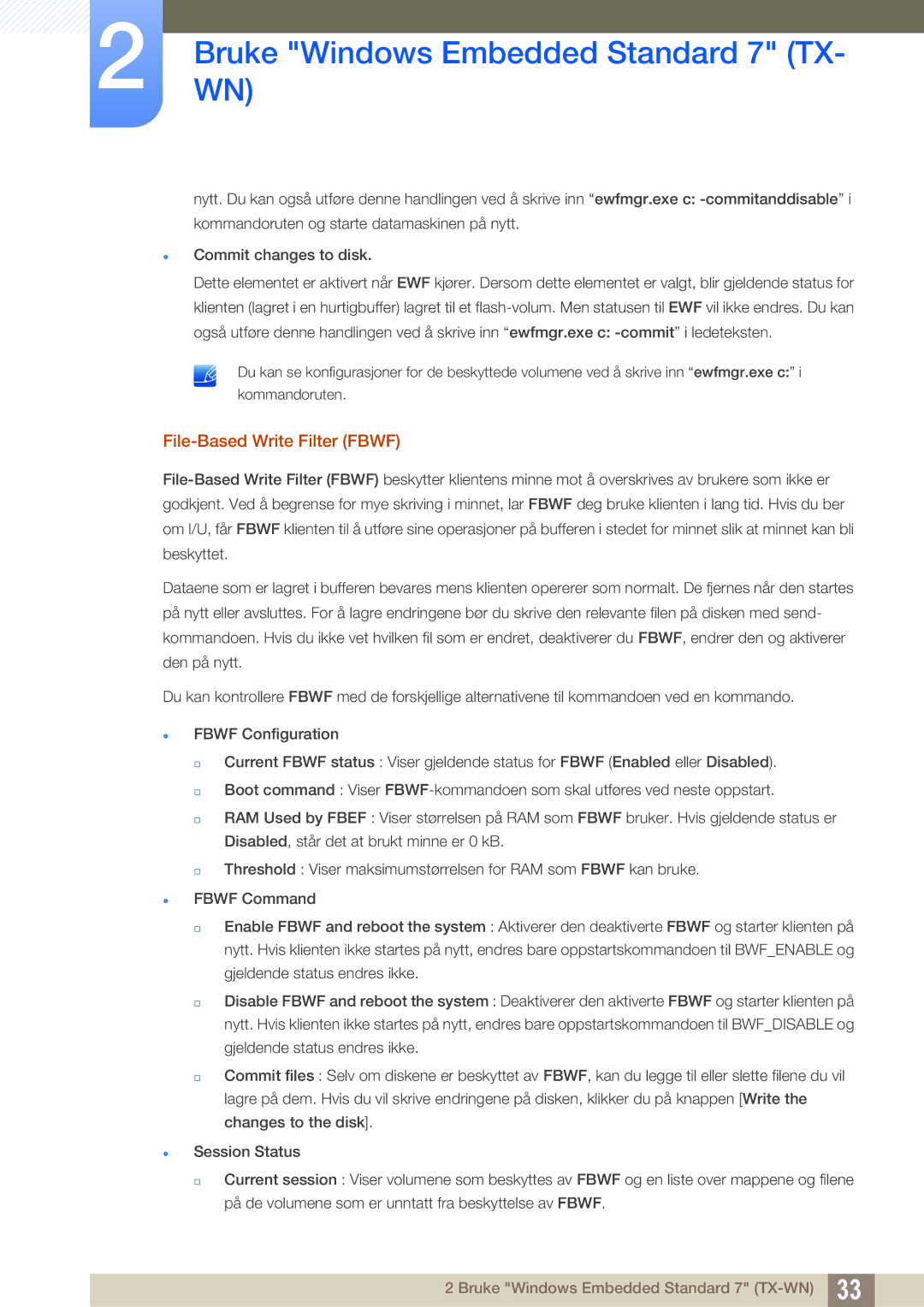 Samsung LF-TXWNF/EN, LF-TXWND/EN manual File-Based Write Filter Fbwf 