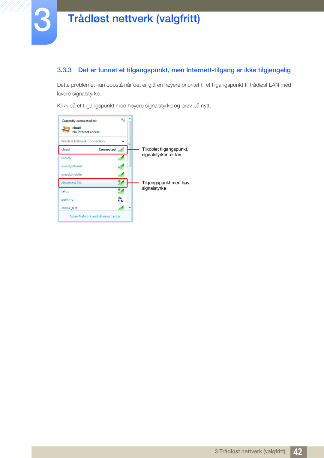 Samsung LF-TXWND/EN, LF-TXWNF/EN manual Trådløst nettverk valgfritt 