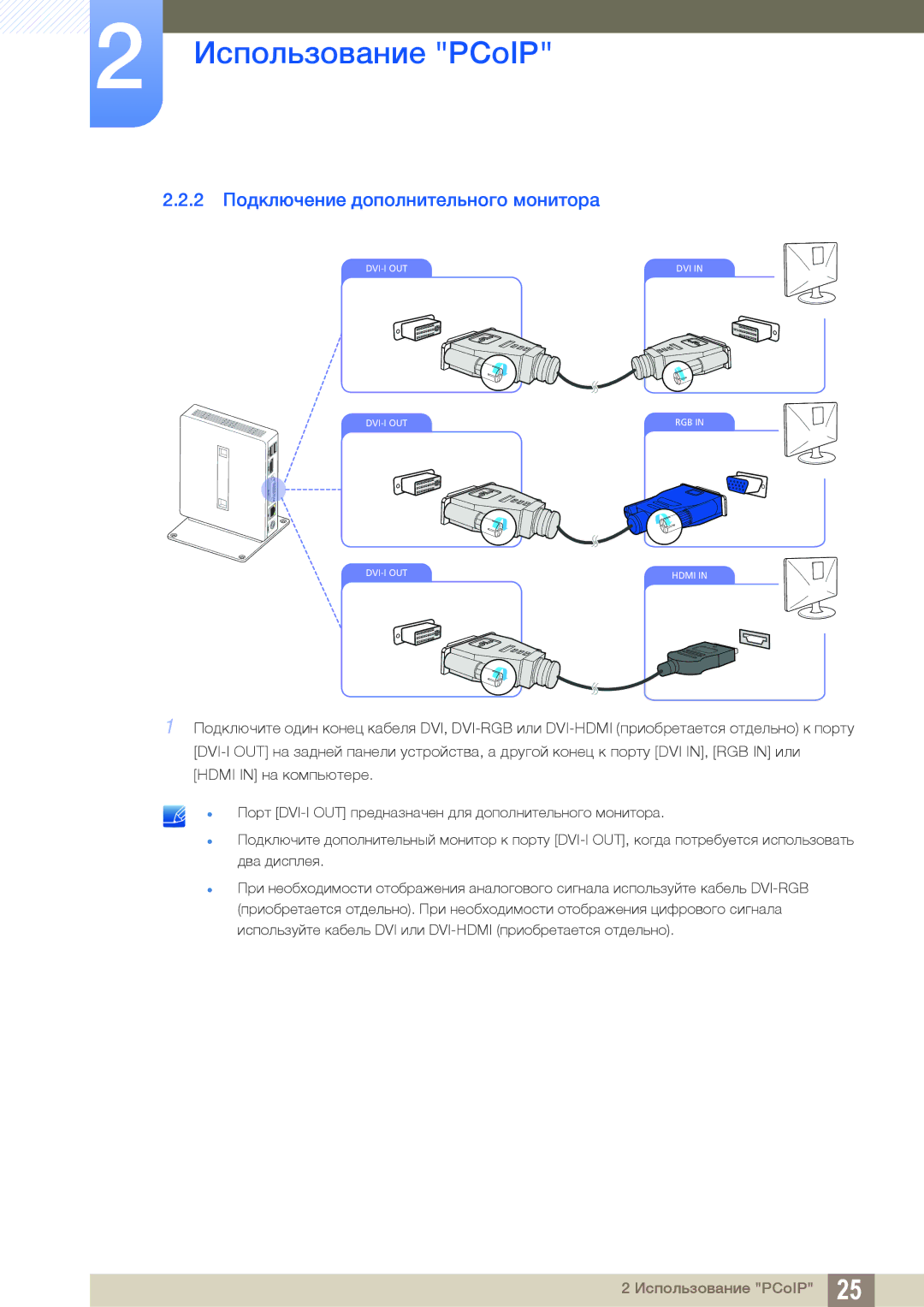 Samsung LF00FNXPFBZXCI manual 2 Подключение дополнительного монитора 