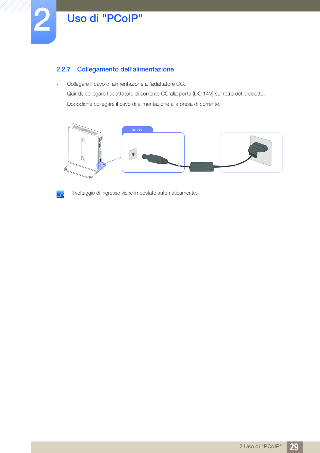 Samsung LF00FNXPFBZXEN manual Collegamento dellalimentazione 