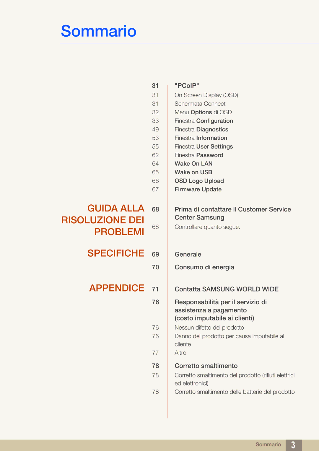 Samsung LF00FNXPFBZXEN manual Guida Alla 68 Risoluzione DEI Problemi Specifiche Appendice 