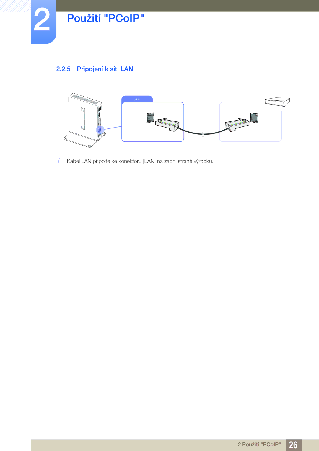 Samsung LF00FNXPFBZXEN manual 5 Připojení k síti LAN 