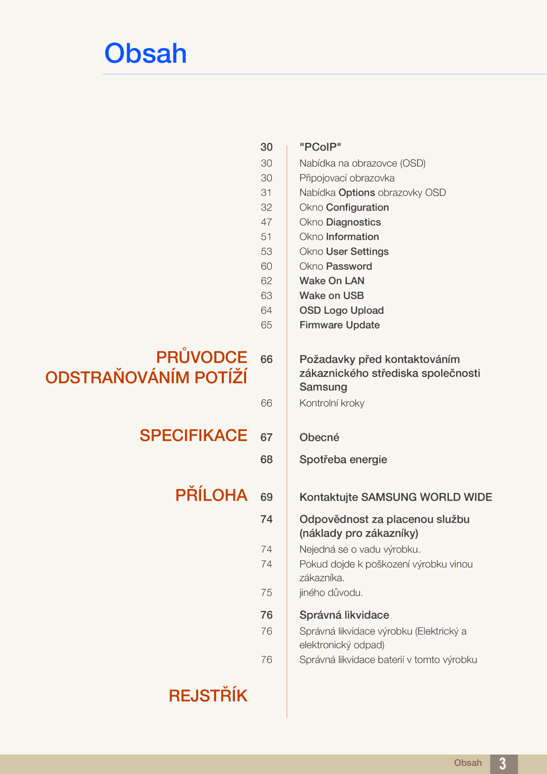 Samsung LF00FNXPFBZXEN manual Rejstřík 