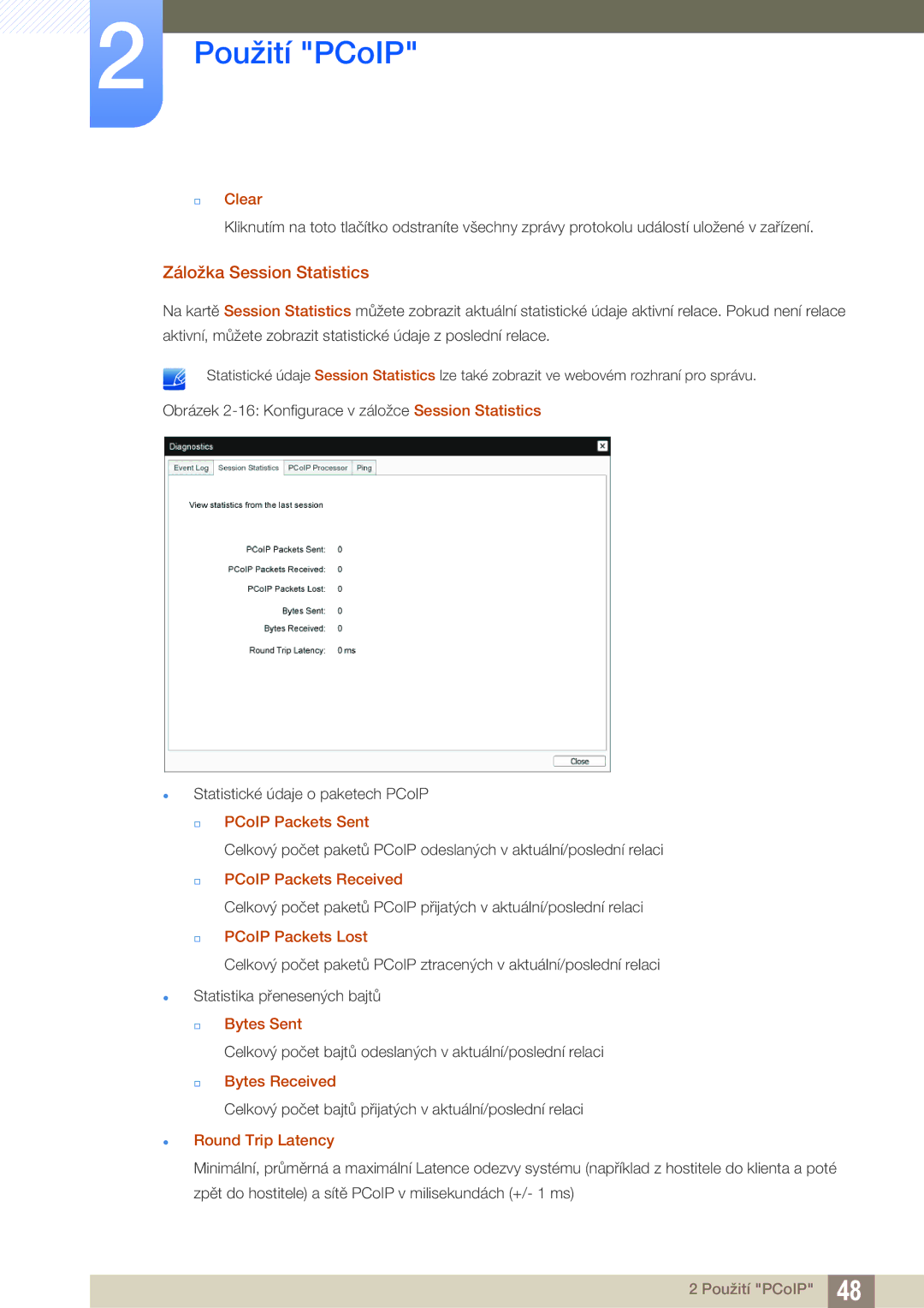 Samsung LF00FNXPFBZXEN manual Záložka Session Statistics 