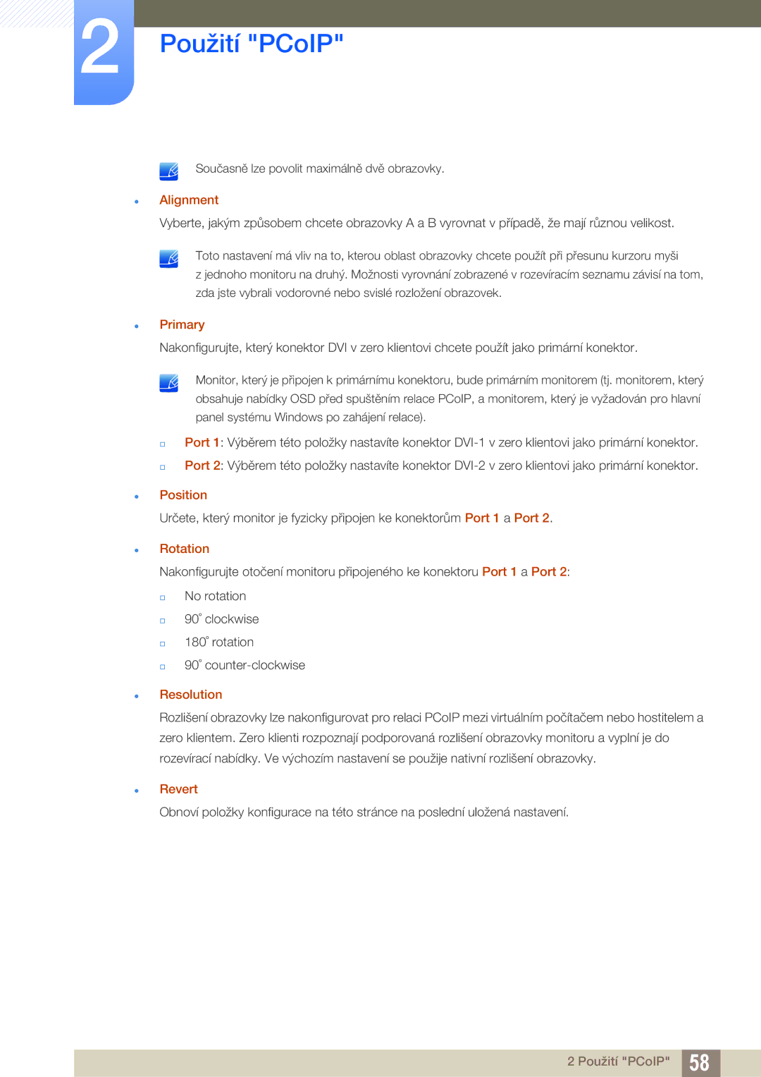 Samsung LF00FNXPFBZXEN manual  Alignment,  Primary,  Position,  Rotation,  Resolution,  Revert 