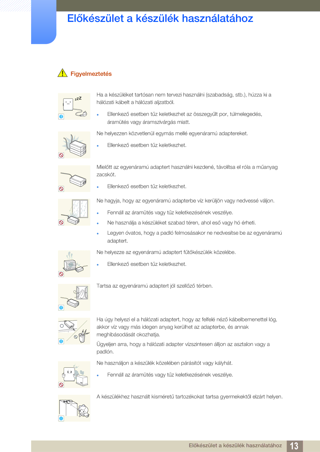 Samsung LF00FNXPFBZXEN manual Figyelmeztetés 