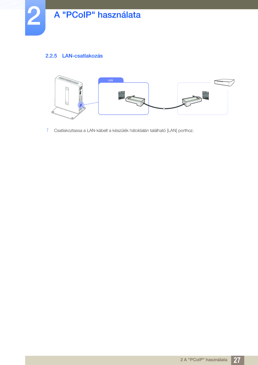 Samsung LF00FNXPFBZXEN manual LAN-csatlakozás 