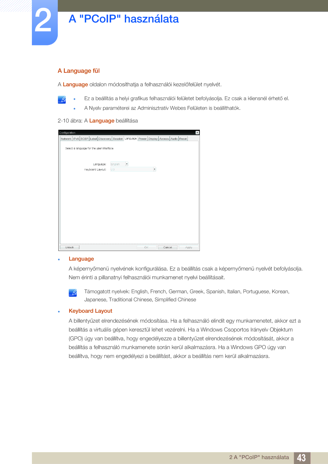 Samsung LF00FNXPFBZXEN manual Language fül, Keyboard Layout 