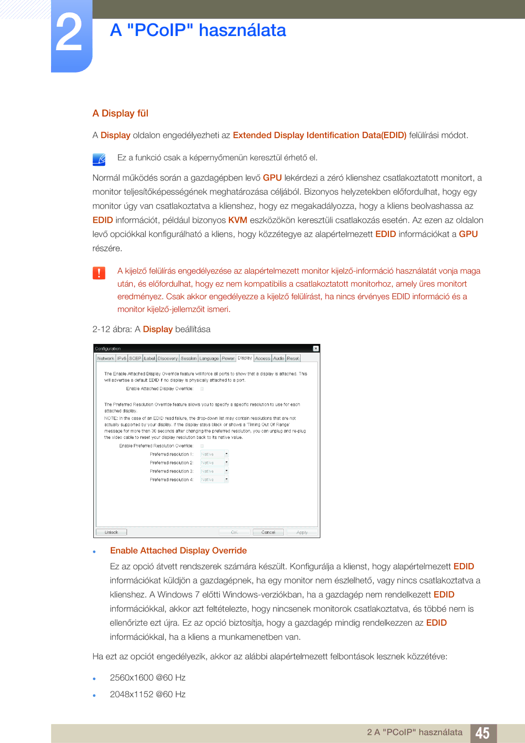 Samsung LF00FNXPFBZXEN manual Display fül,  Enable Attached Display Override 