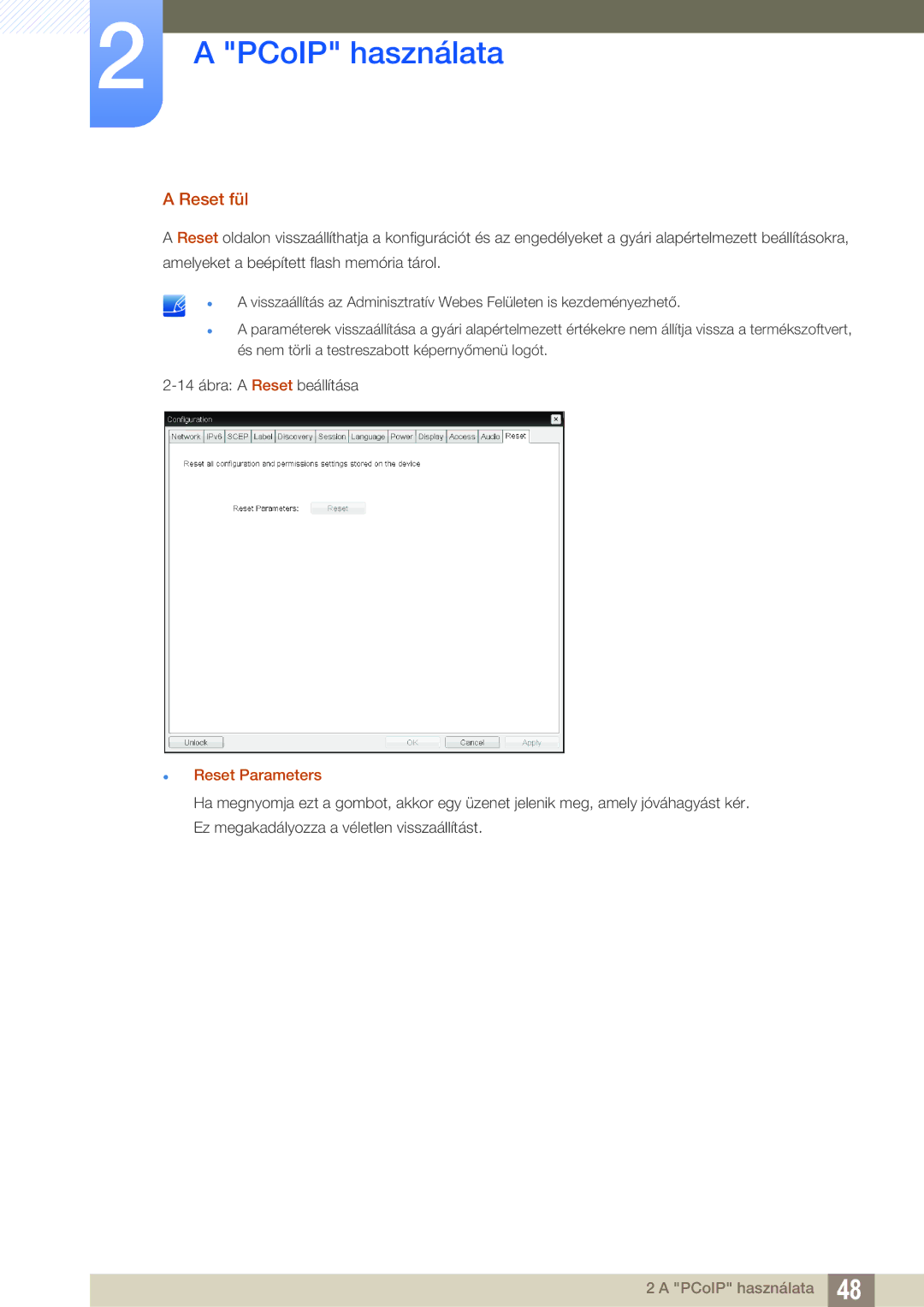 Samsung LF00FNXPFBZXEN manual Reset fül,  Reset Parameters 