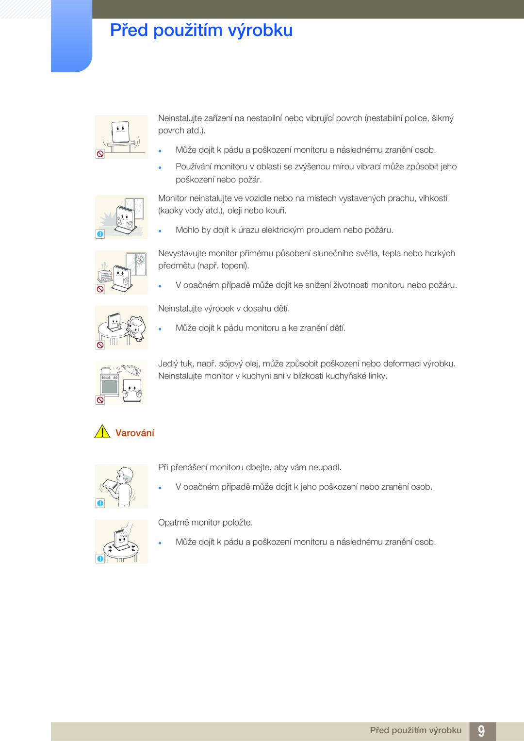 Samsung LF00FNXPFBZXEN manual Před použitím výrobku, Varování 