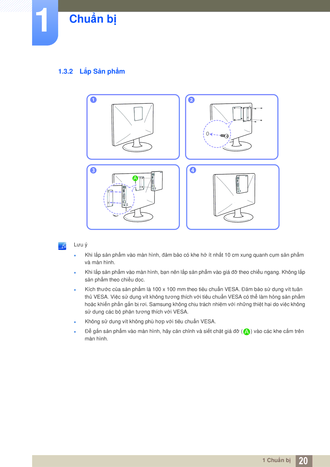 Samsung LF00FNXPFBZXXV, LF-NXN2N/XY manual 2 Lắp Sản phẩm 