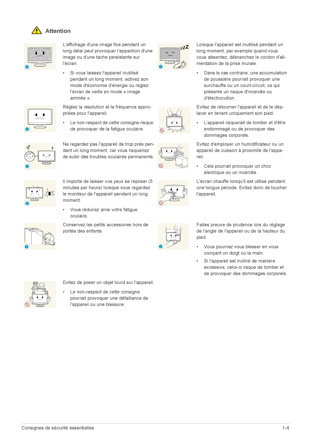 Samsung LF18TUSLB3/EN, LF18TUSLBL/EN manual Consignes de sécurité essentielles 