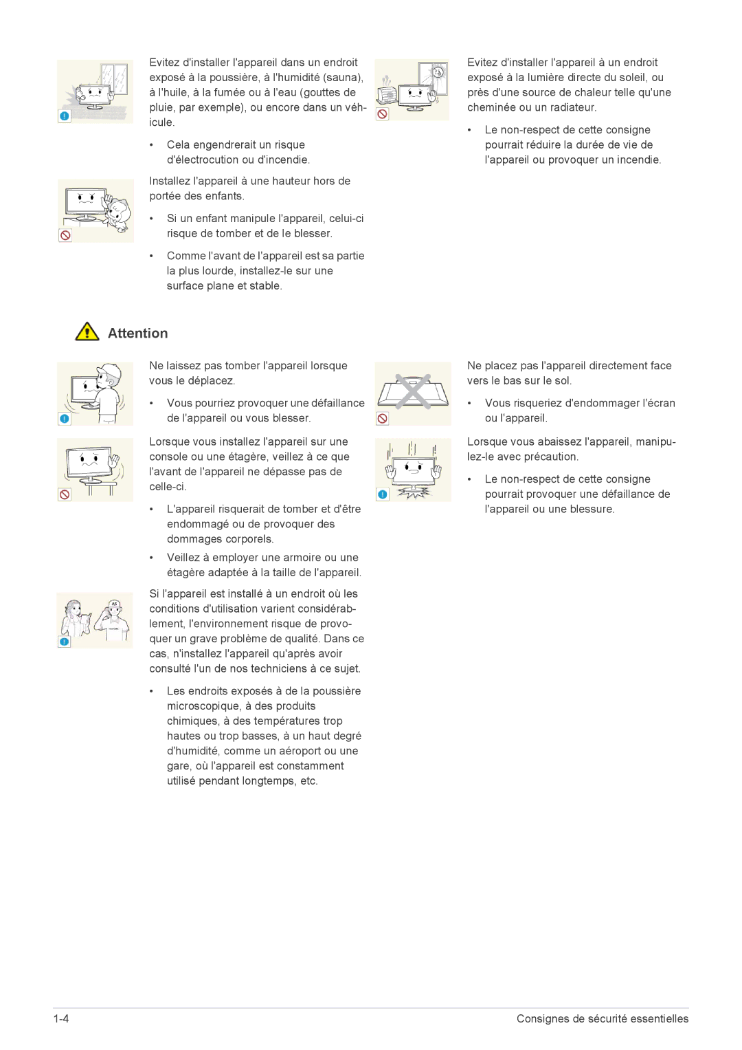 Samsung LF18TUSLBL/EN, LF18TUSLB3/EN manual Consignes de sécurité essentielles 