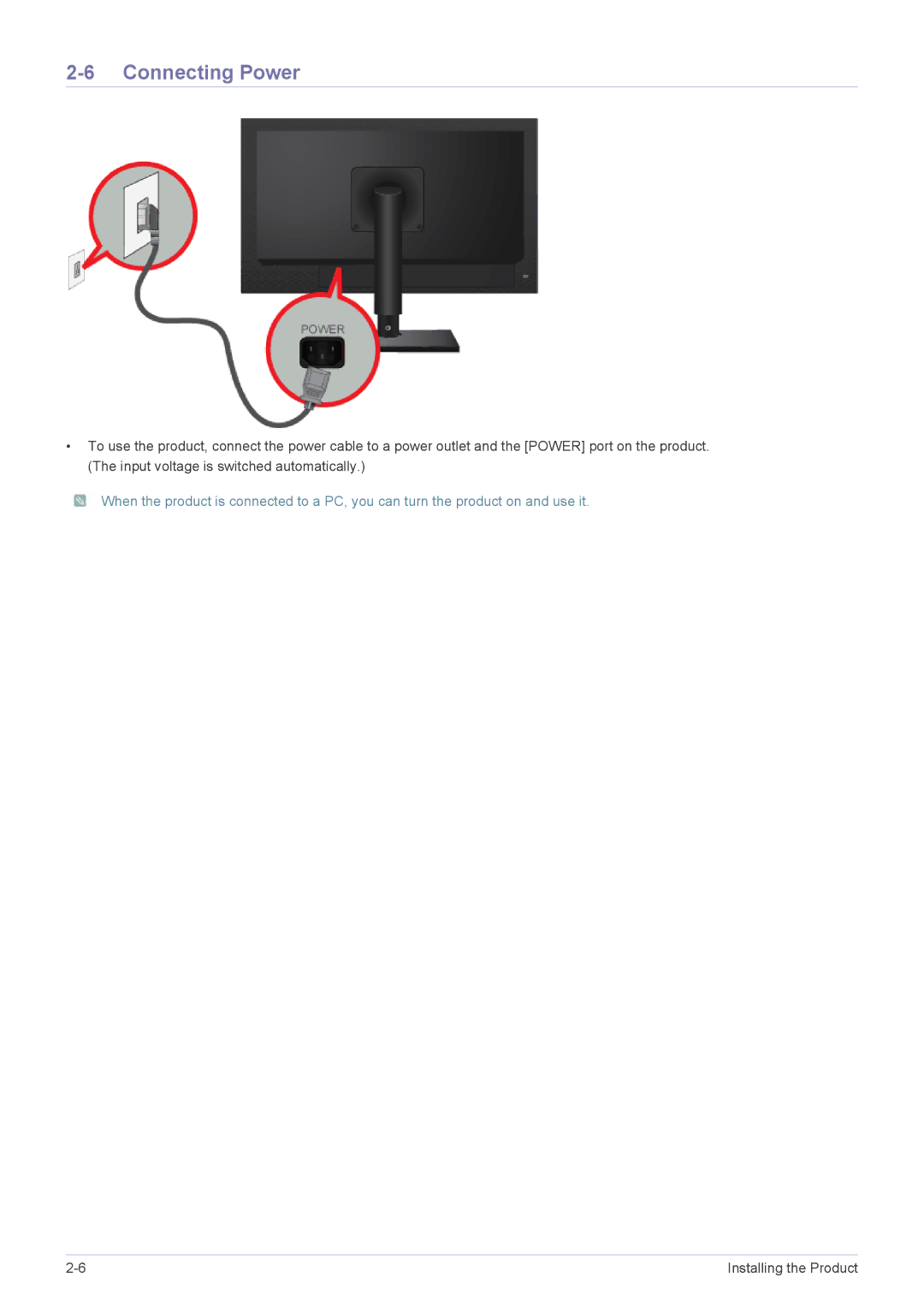 Samsung LF18TUSLB3/EN, LF18TUSLBM/EN, LF18TUSLBL/EN manual Connecting Power 