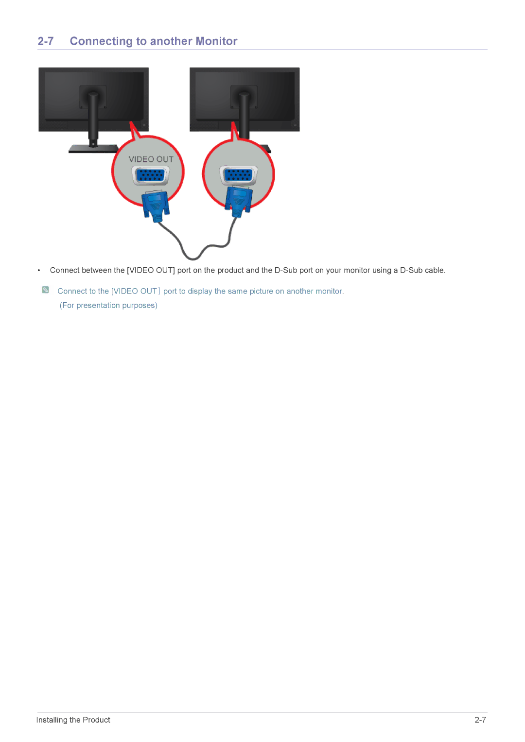 Samsung LF18TUSLBL/EN, LF18TUSLBM/EN, LF18TUSLB3/EN manual Connecting to another Monitor 