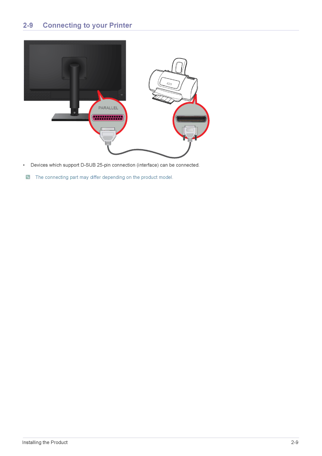 Samsung LF18TUSLB3/EN, LF18TUSLBM/EN, LF18TUSLBL/EN manual Connecting to your Printer 