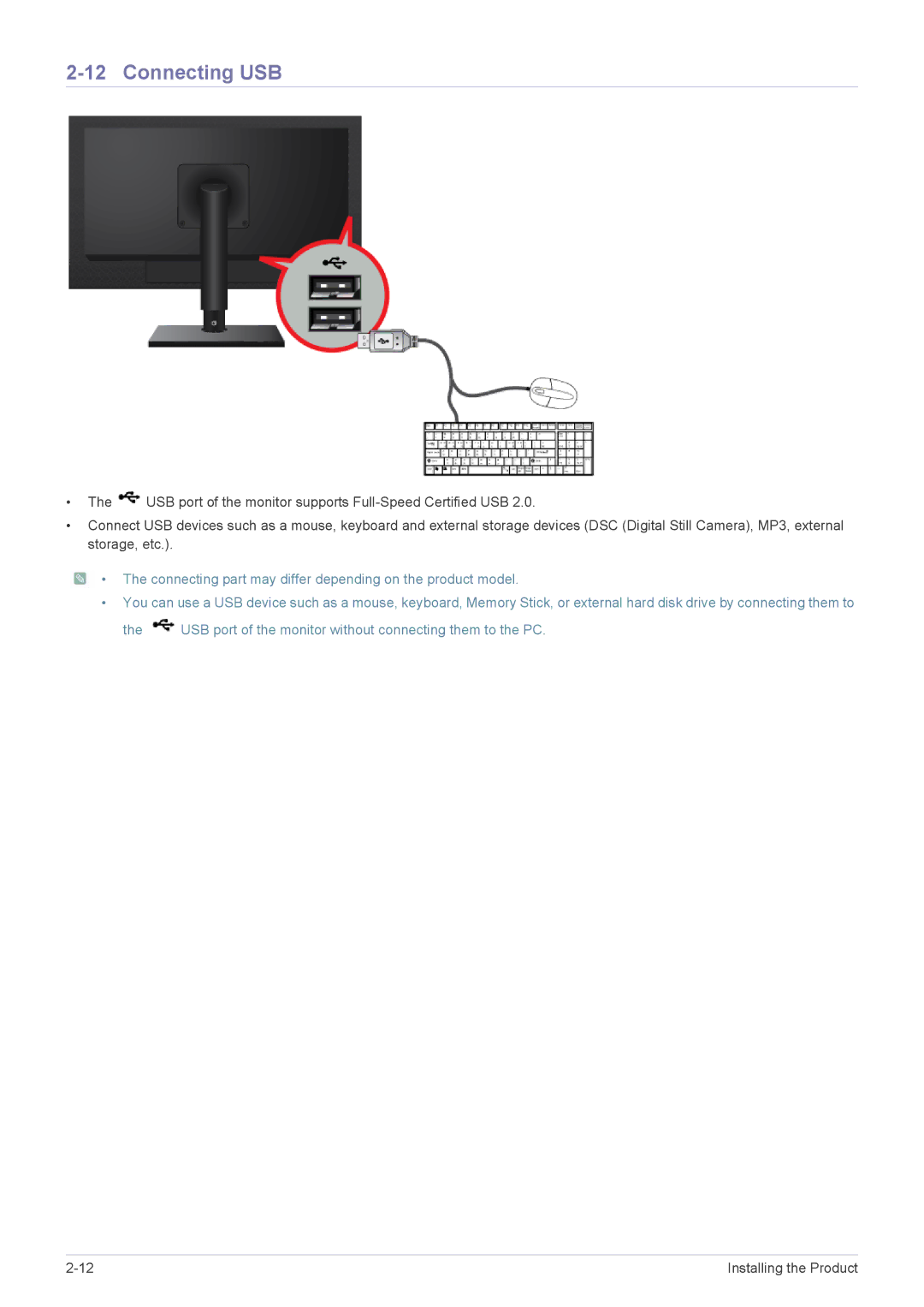 Samsung LF18TUSLB3/EN, LF18TUSLBM/EN, LF18TUSLBL/EN manual Connecting USB 