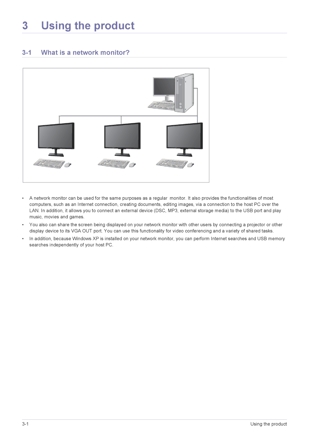 Samsung LF18TUSLBL/EN, LF18TUSLBM/EN, LF18TUSLB3/EN manual Using the product, What is a network monitor? 