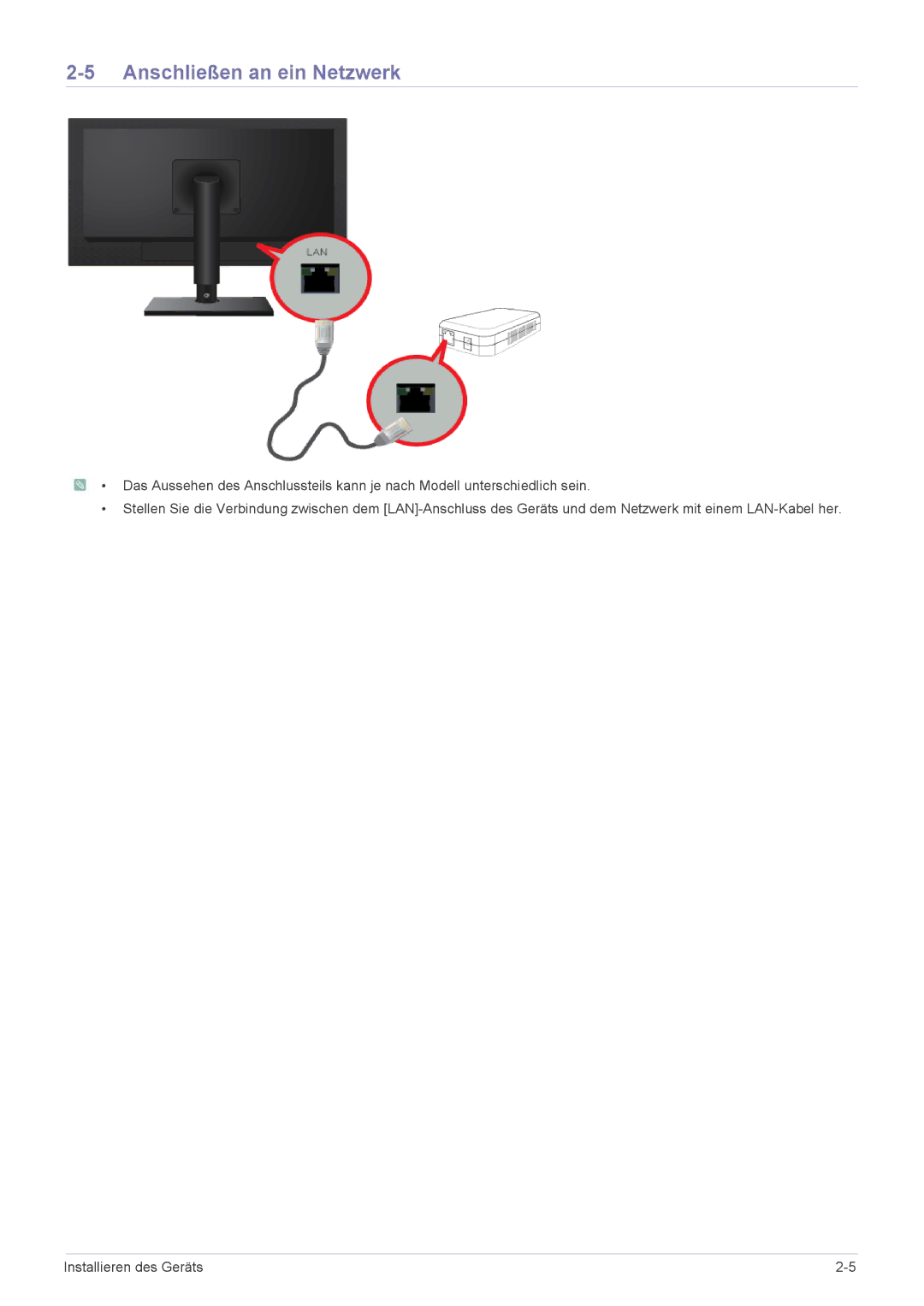 Samsung LF18TUSLBM/EN, LF18TUSLB3/EN manual Anschließen an ein Netzwerk 